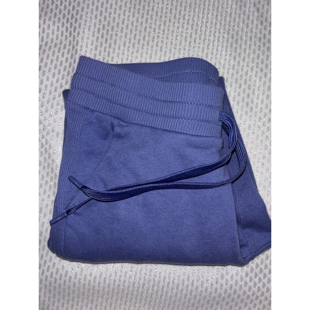 Women's Blue Jogger Sweatpants Drawstring Elastic Waist Tapered Athleisure